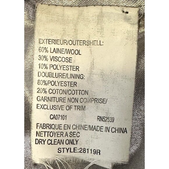 JONES Studio Womens Peacoat Wool Blend Double Breasted Car Jacket Size 8 Black - Picture 10 of 12